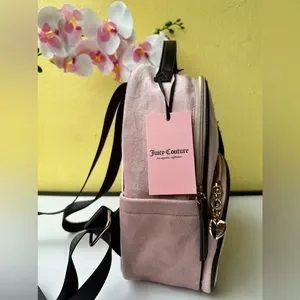 JUICY COUTURE Dusty Blush Heritage DUSTY PINK Velvet Backpack NEW Heritage Core Backpack - Juicy Couture main image 2